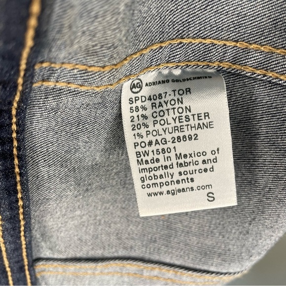 AG Adriano Goldschmied The Robyn Stretch Denim Jacket Dark Wash Size Small - Picture 7 of 12